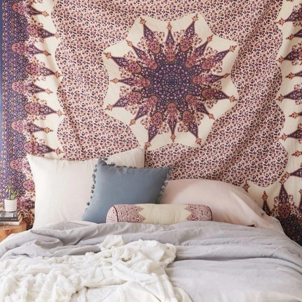 Urban Outfitters Home Bohemian Medallion Tapestry Blue Purple Yellow Boho Dorm